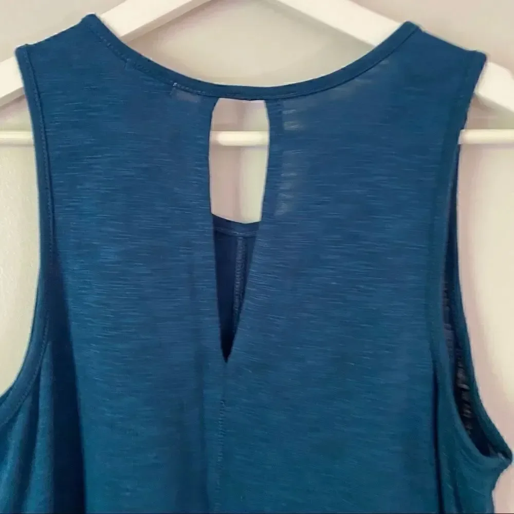 J.Crew blue tank top peek a boo back small